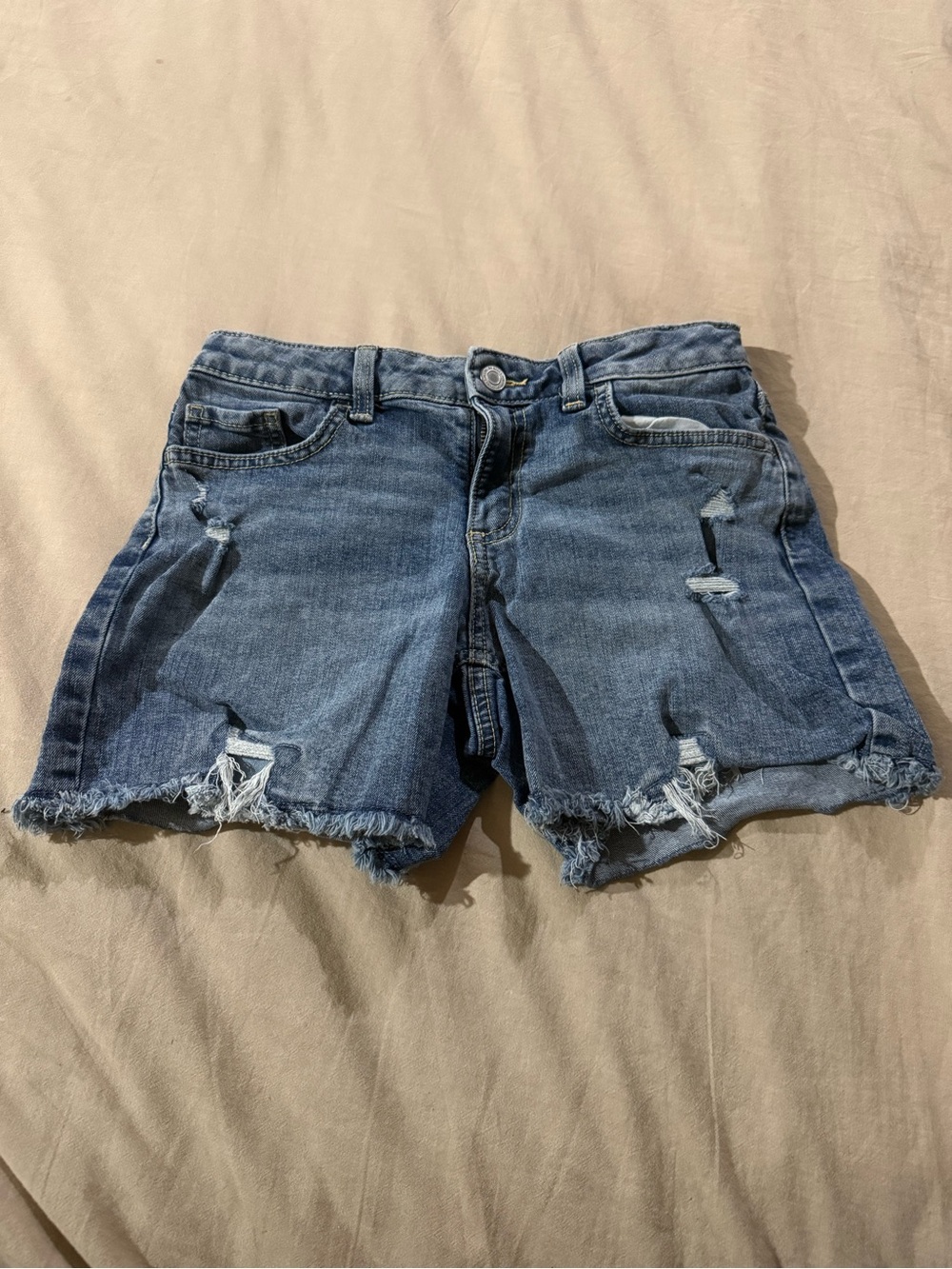 SO Distressed Mid-Blue Denim Jean Shorts
